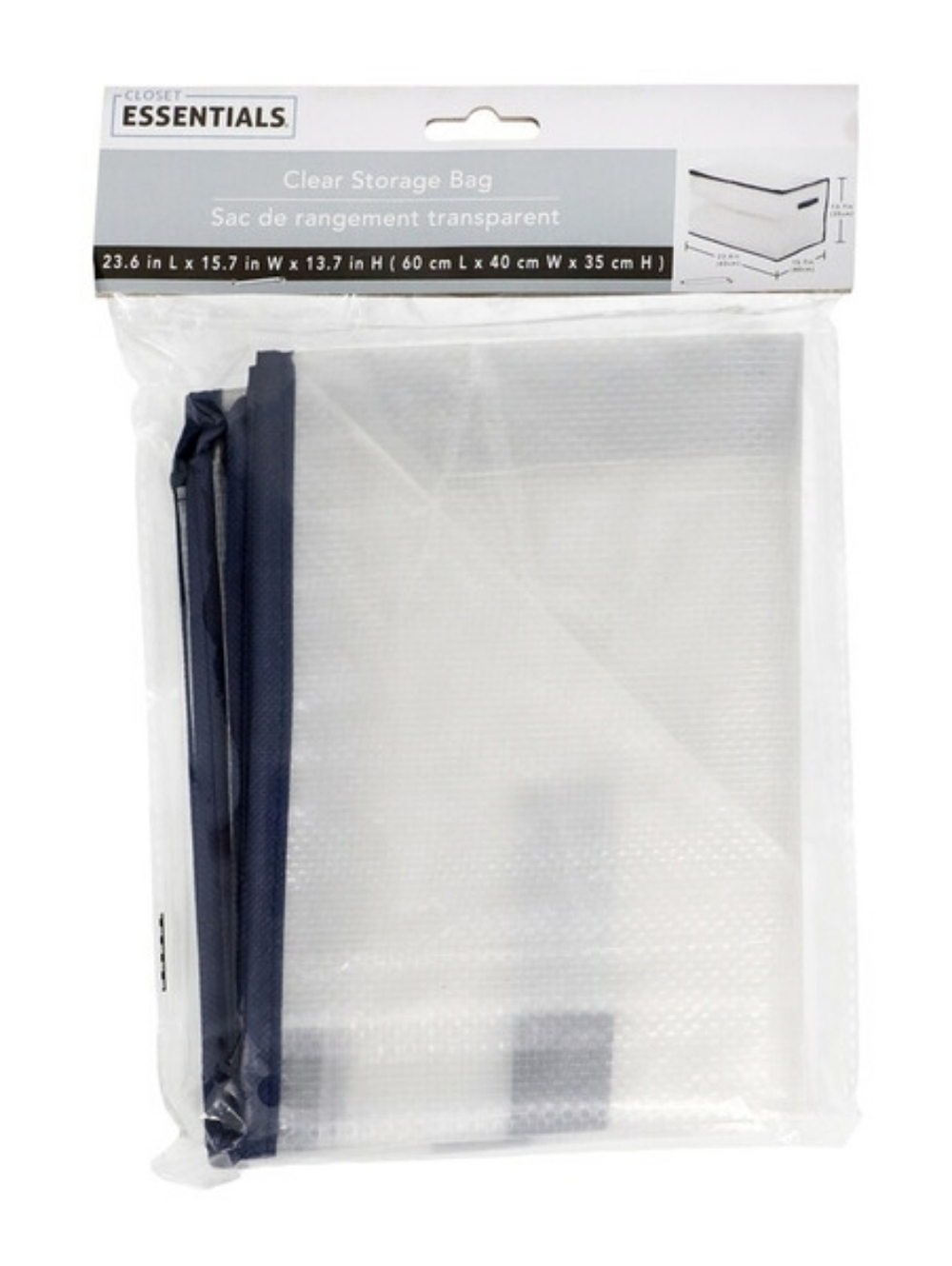 Clear Storage Bag with Black Or Gray Trim 23X15 in 1 each